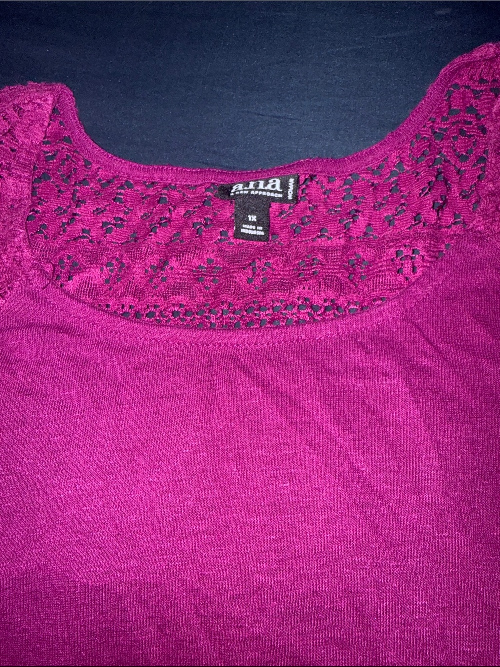 a.n.a Fuchsia Crochet-Shoulder Tank Top